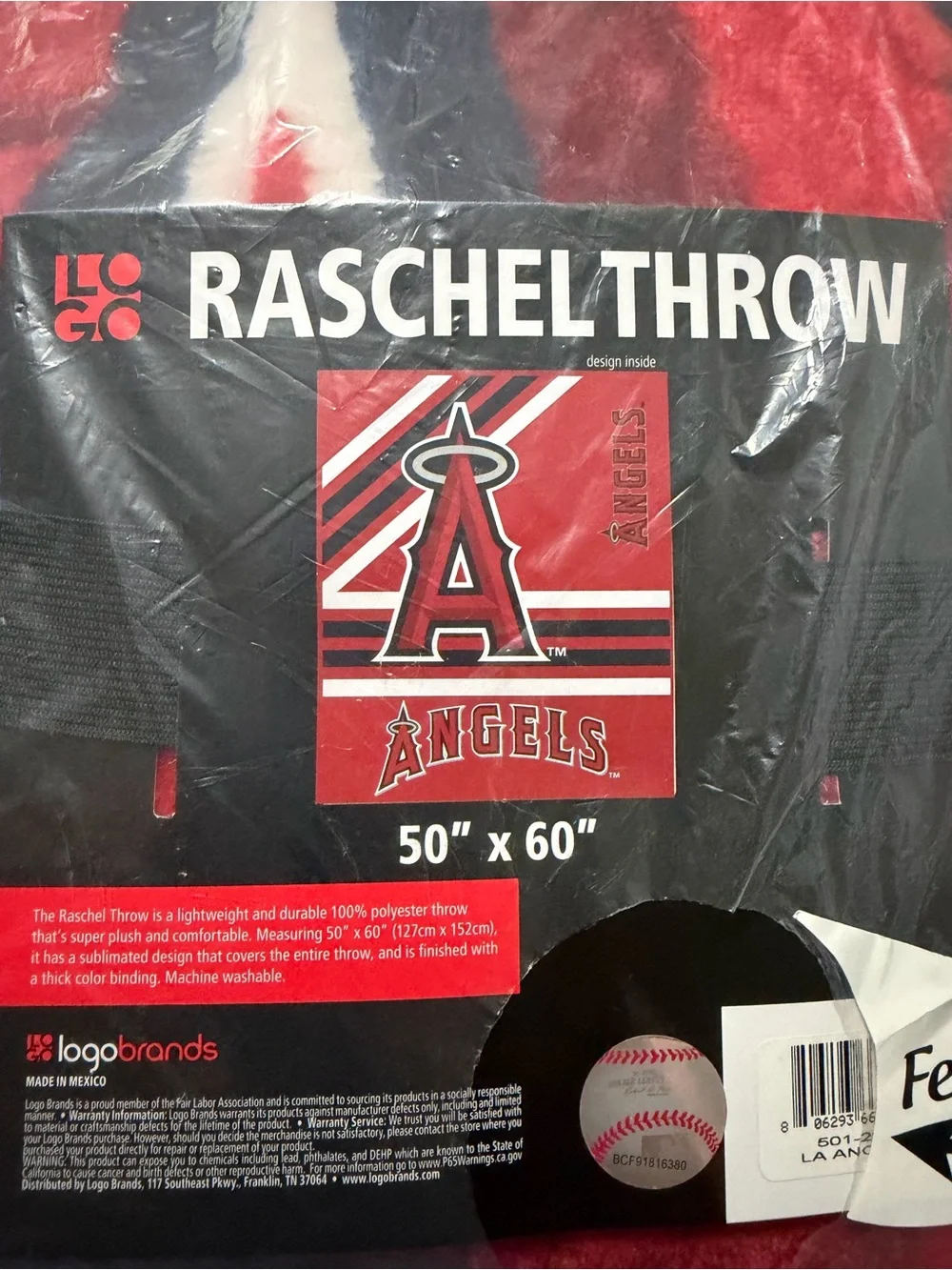 Los Angeles Angels Red Fleece Throw Blanket